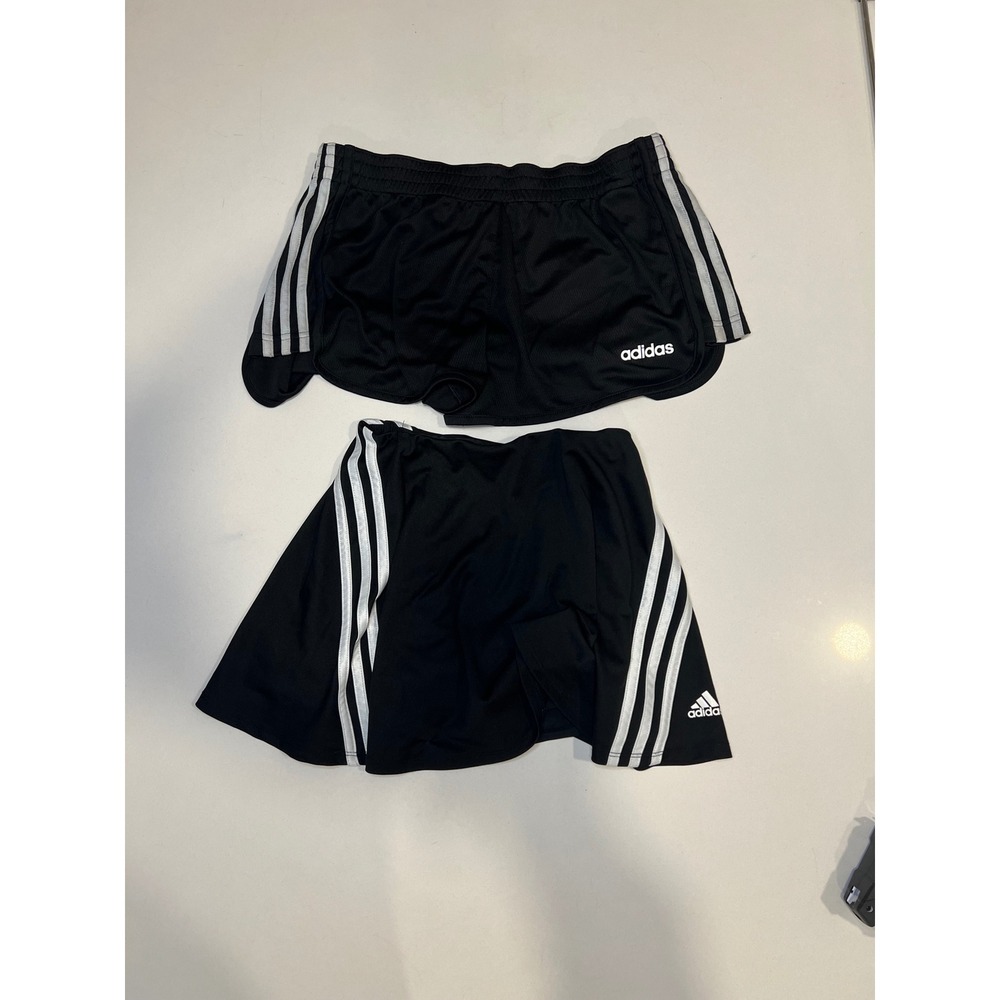 Adidas Girls Shorts and Skort Set 3-Stripe Athletic Black Size L 14 / M